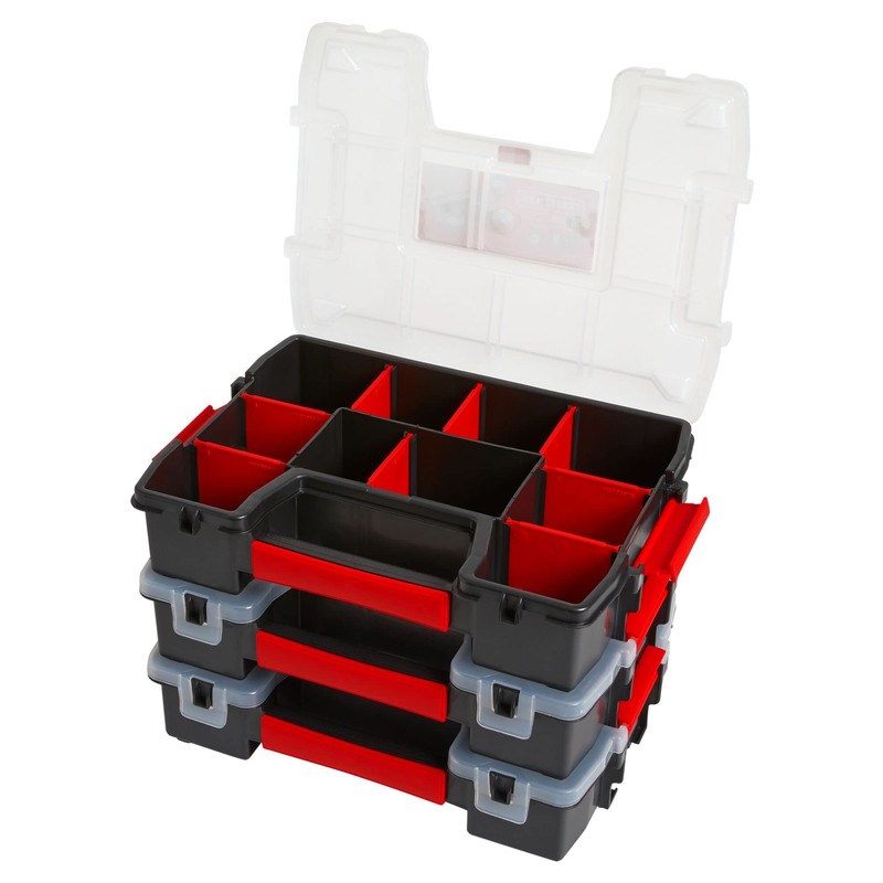 CRAFTSMAN Storage Organizer, Small Parts Organizer, 3-Packs with 10-Compartments, Lid