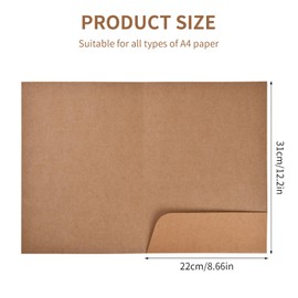 Pack of 10 Folder with Pocket A4, Kraft Document Folder, Presentation Folder, Offer Folder, A4 Paper, Cardboard Folder, Paperwork Organiser, Kraft Paper Folder, File Folder for Office, School, Home