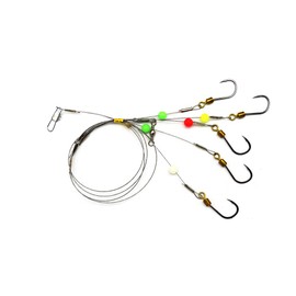 Fishing Hook with Leader,5 Hooks Fishing Rig-7 Strands Nylon Coated Fishing Leader with Swivle,Snap,Hooks