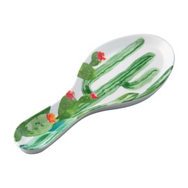 UPware Desert Cactus Melamine Spoon Rest, Cooking Spoon Holder for Stove Top, Kitchen Counter, and Dining Table, 9.625 Inch, Green