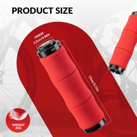 ROCKBROS Bicycle Grips Non-Slip EVA Sponge Bicycle Handlebar Grips with Aluminium Lock-On Design Scooter Handlebar Grips Bicycle Handlebar Grips for MTB Road Bike Trekking Bike E-Bike, 22 mm Bike