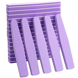 20 limas de bloque de uñas lavables, de doble cara, 100/180, limas de lijado (púrpura)