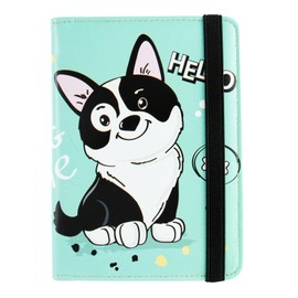 ANNAMISSI Passport Holder Women,RFID Blocking Travel Wallet,Leather Card Case Travel Document Organizer Credit Card Holder Girl Men, Cute dog, Cute