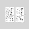 Oottati Small Cute Temporary Tattoo Love Heartbeat (Set of 2)