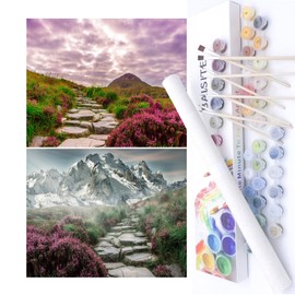 BAISITE Paint by Numbers Kit for Adults Beginners,16" Wx12 L 2 Pack Canvas for Painting Kits for Adults in Colorful Box-BAIPBN655-656