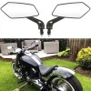 KEEPDSGN 2x Black Motorcycle Rear View Mirror For Yamaha V