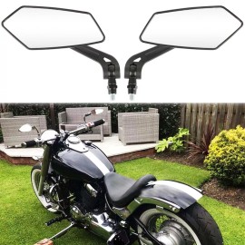 KEEPDSGN 2x Black Motorcycle Rear View Mirror For Yamaha V Star 1300 1100 950 650 Classic