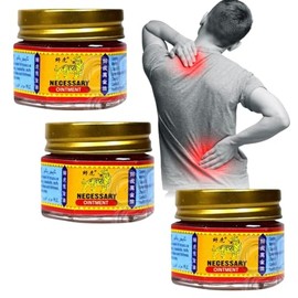 Paquete de 3 Ungüento Analgésico Pomada Roja Original Tailandes Elimina Dolores Musculares Bálsamo Mentol Canela Migrañas Resfriados Congestión Nasal Tos Picaduras Masaje Red OintMent Remedio Tradicional Chino Calentador Muscular