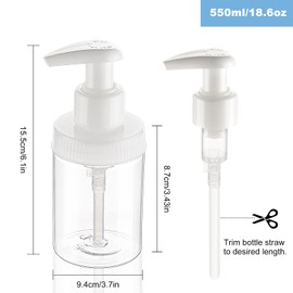 Cosywell Pump Bottle Dispenser 4oz/120ml 4 Pack Plastic Lotion Dispenser Bottles Wide Mouth Jar Style Empty Refillable Bathroom Shower Containers for Shampoo Conditioner Body Wash(Clear)