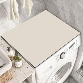 Odot Washer and Dryer Top Mat Cover Solid color Washer Dryer Top Protector Mat Washing Machine Cover Dust-Proof Cover Non-slip Rubber Protection Mat for Kitchen Laundry Room (Beige,60x60cm)
