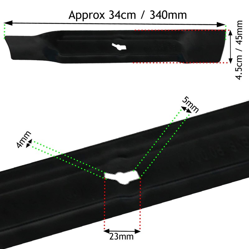 SPARES2GO Metal Blade Compatible with Qualcast RM34 MEB1234M MEB1334M MEB1434M
