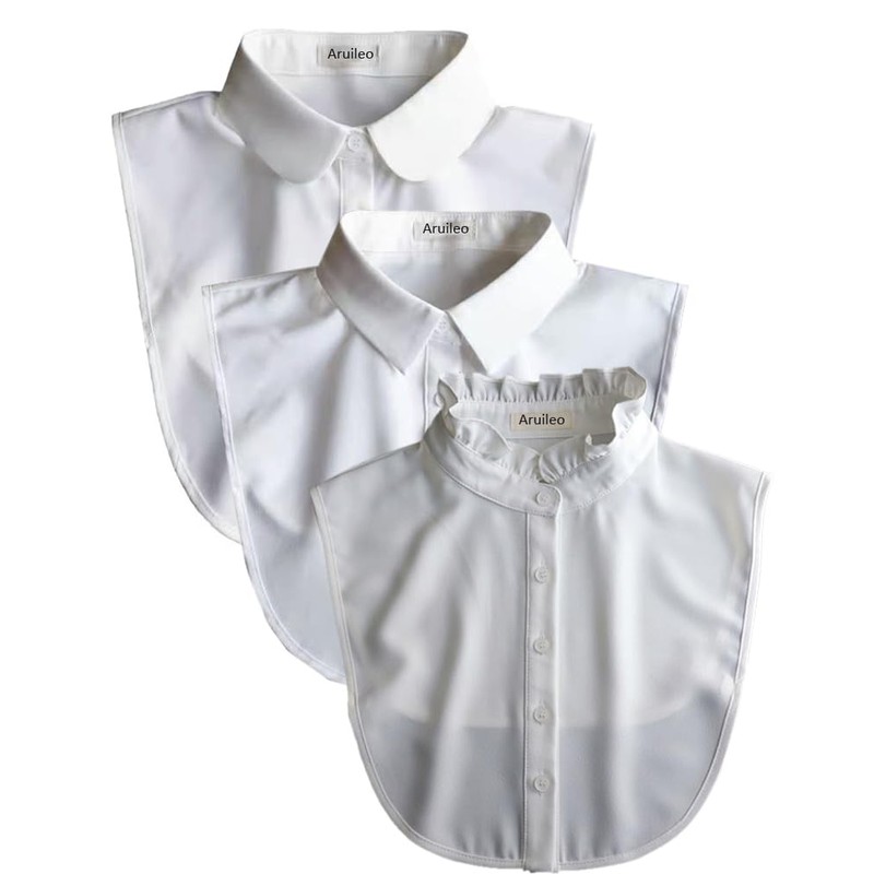 3 Packs Cotton Fake Collar Detachable Dickey Collar Blouse Half