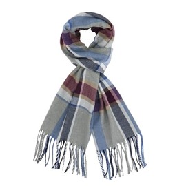 vimate Plaid Scarf for Men Women Super Soft Classic Tartan Checked Neck Scarves, A# Blue-grey chequered