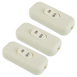 EPLZON Inline Cord Switch Line Cord Button Switches, AC 250V 6A On-Off Lamp Control Appliance Switch Rocker for Table Lamp Bedroom Desk LED Lights (Pack of 3pcs,White)