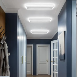 Vloitgol Dimmable Led Ceiling Light with Remote Control 31.5in Modern Linear Flush Mount Ceiling Lighting Fixture Acrylic Long Ceiling Lamp for Living Room Kitchen Dining Room Hallway (White)