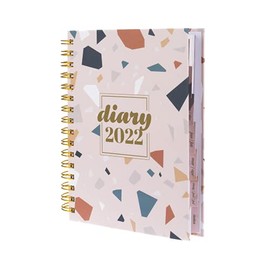 Collins Scandi A5 Day to Page 2022 Diary - Terrazo Pink