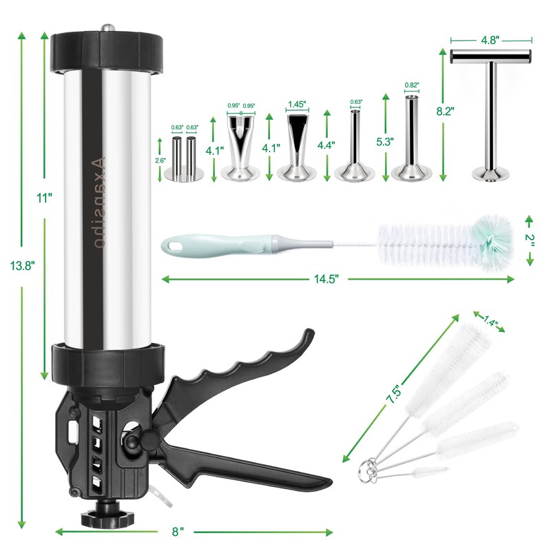Large Capacity Jerky Gun Kits, Jerky Cannon, Stainless Steel Jerky