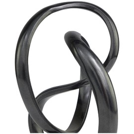 Deco 79 Aluminum Metal Abstract Decorative Sculpture Home Decor Statue, Accent Figurine 8" x 7" x 11", Dark Gray