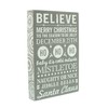 FESTIVE PRODUCTIONS Grey Plaque with Glitter, Microfibre, 20 x 29.5