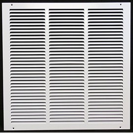 HVAC Premium 32'' x 12'' [Duct Opening] Flat Stamped Steel Return Air Grille - Sidewall and Ceiling - HVAC Vent Duct Cover - White [Overall Size: 33.75''w X 13.75''h]