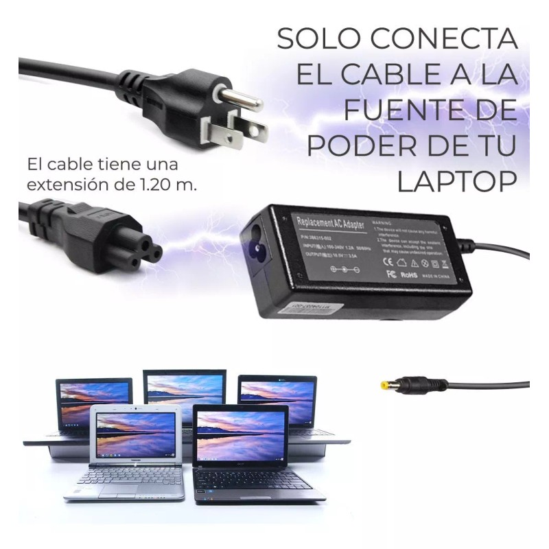 EGTMA Kit De 5 Cables De Corriente Para Laptop Trifasico