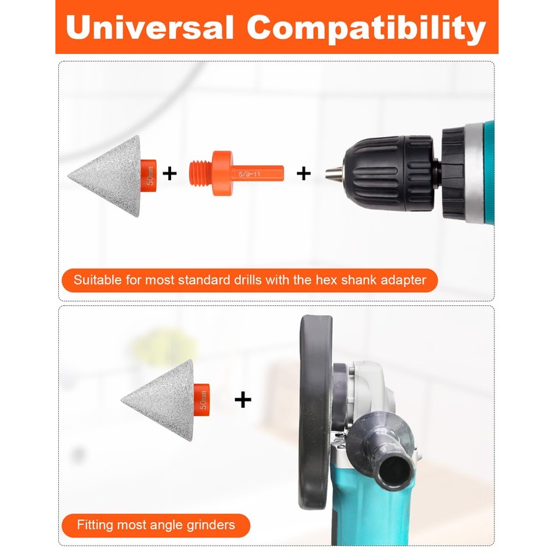 AOKLIT 3 PCS Diamond Beveling Chamfer Bits Set, Tile Cone