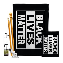 Black Lives Matter Garden House Flags Kit Support BLM Anti Racism Revolution Movement Equality Social Small Decorative Gift Yard Banner Double-Sided Made In USA 28 X 40