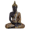 Thai Buddha Figurine Meditating Black Gold | Decorative Figurine Sculpture