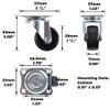 Keypak Swivel Castor Wheels - 40mm Diameter - Black Plastic