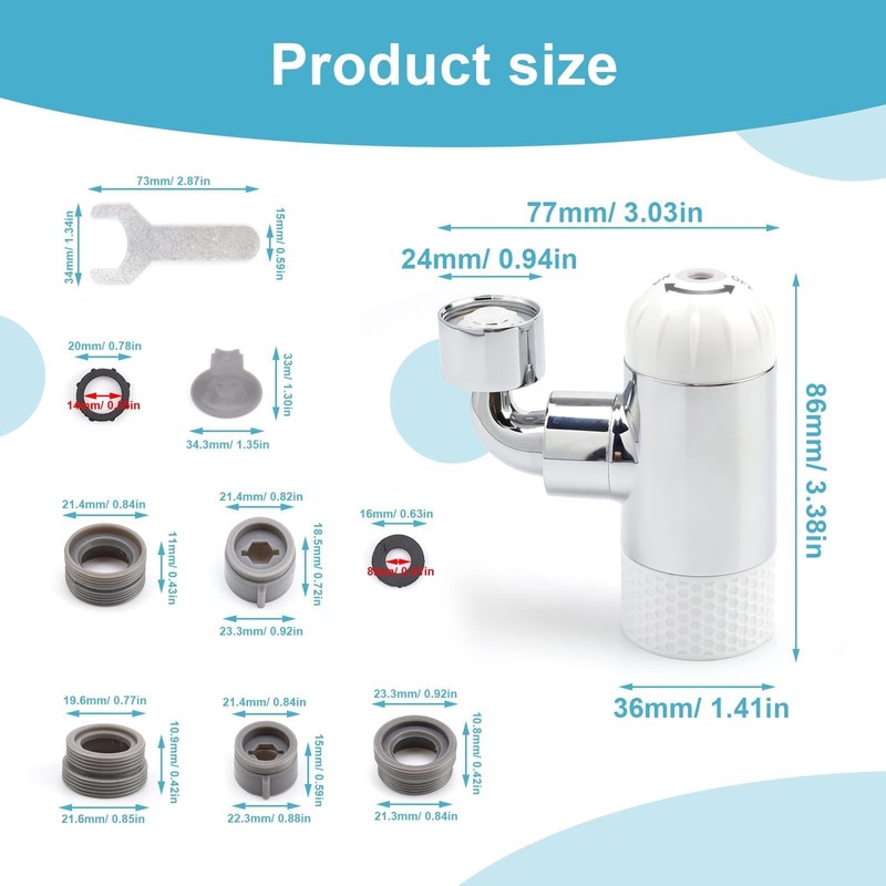HJIAMA Tap Aerator Silver Breeze Jet Brass Extension Tap Plastic