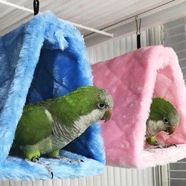 Parrot Triangle Hammock - Pure Color Parrot Parrotlet Winter Warmth Cotton Nest Hanging Ca
