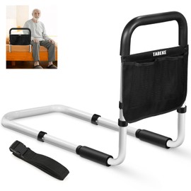 TABEKE TABEKE Bed Rails for Elderly Adults, Adjustable Bed Assist Rails for Seniors, Portable Bed Support Bar Mobility Assistant with Foam Handle & Double Side Storage Bag Fits King, Queen, Full, Twin Bed