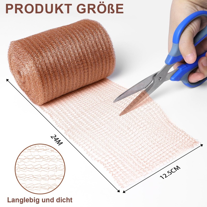 SDLDEER Copper Mesh Roll, 125 mm x 24 m Metal