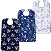 EpoBob 3 Pack Adult Bibs with Crumb Catcher, Washable and