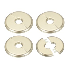 PATIKIL Wall Split Flange 0.65"/16.5mm, 4Pcs ABS Round Self-Adhesive Escutcheon Plate Cover Buckle for Water Pipe Faucet Decoration, Gold