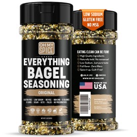 Everything Bagel Seasoning Blend - Gluten Free & Low Sodium Avocado Toast Seasoning. Vegetable Seasonings with Spices & Toasted Sesame Seeds. Egg, Meat & Salmon Keto Seasonings. Salad Toppings. 5.2oz