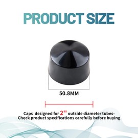 4PCS Rubber end caps Soft PVC Rubber Plug Pipe Cap End Caps 2 Inch Round Thread Protective Sleeve Protective Cap for Pipes Dock Poles PVC Flexible Push On Design Metal Tubing Post Rubber Fit 1" Deep