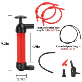 2 Pack Siphon Pump, HandHeld Water Transfer Pump, Manual Water Pump, Fuel Transfer Hand Pump Kit for Fuel Water Gas Fish Tank