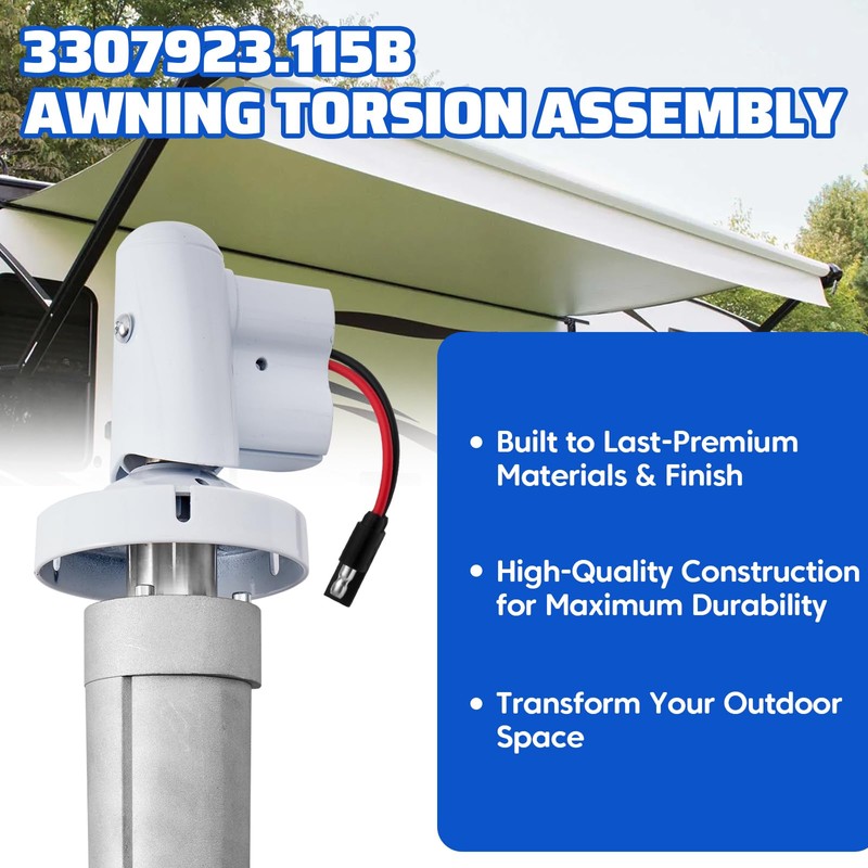JURPLIX 3307923.115B Awning Torsion Assembly Power Motor Compatible with Dometic