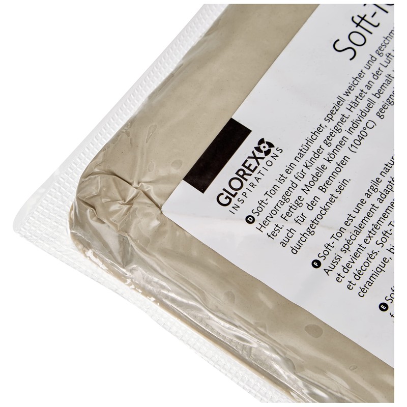 Glorex 8075 6 Soft Clay Modelling Clay, White, 20 –