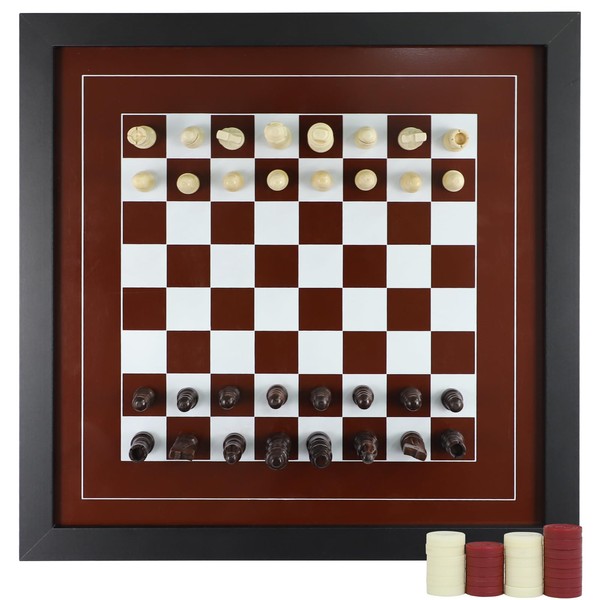 Qryovsa Hanging Checkers Board Game Chess Board Game Wall Mount