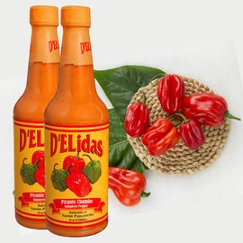 D'ELidas Habanero Hot Sauce, Natural Habanero Pepper Hot Sauce, Chombo Picante Sauce #1 in Panama, Non-GMO, Keto Friendly Food Habanero Sauce, 10 Fl Oz (Pack of 2)