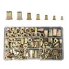 192 Pcs Rivet Nuts Kit,Threaded Insert Nut Riveter Set, Zinc