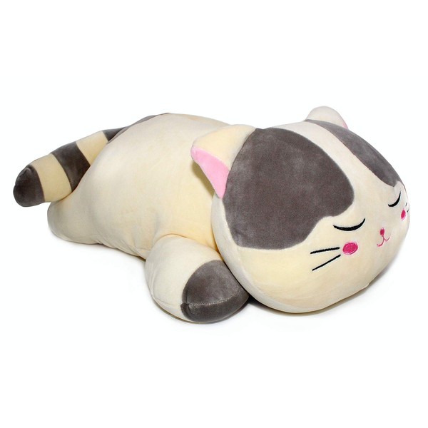 Vintoys Sleeping Cat Hugging Pillow Stuffed Animals Plush Soft Toy Grey 23.5"