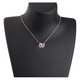 LQRI Godmother Necklace To My Godmother Gift Christian Jewelry Two Connected Heart Necklace Gift from Goddaughter Godson (To My Godmother necklace)