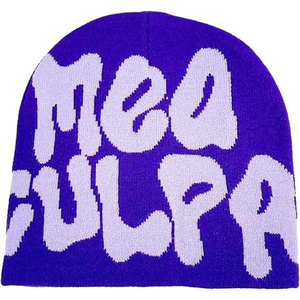 TaowaveWomen Beanie Y2k Hat,MEA Culpa Graphic Beanies Designs,Winter Hat Knit