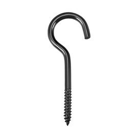 sourcing map 2" Screw Eye Hooks Self Tapping Screws Screw-in Hanger Eye-Shape Hooks Black 12pcs