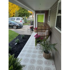 2pcs 8 x 8 Inch Reusable Geometric Tile Stencils - Floor Stencils for Painting Patio Cement Bathroom Floor Wall Furniture and More