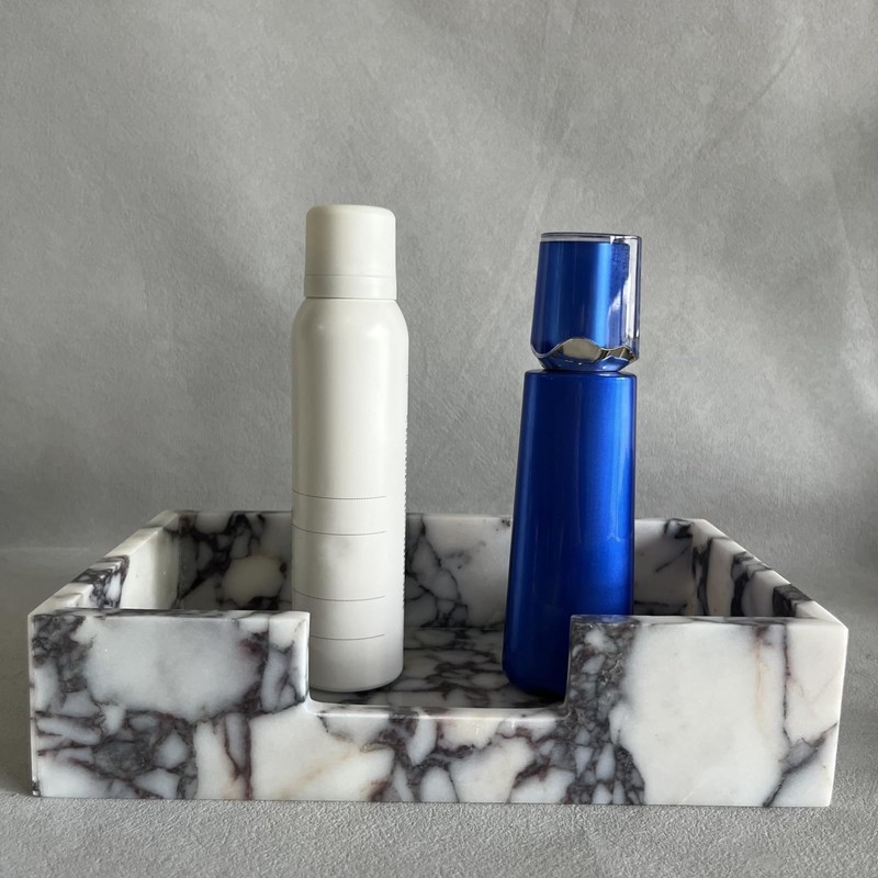 SAIDKOCC Natural Travertine Napkin Holder 9.8"x5.7"x2.4", Rectangle Guest Towel Dispenser
