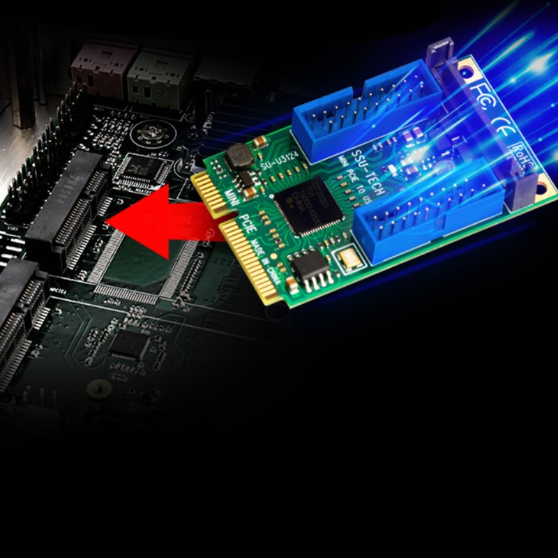 MINI PCI E to USB3.0 Expansion Card 5Gbps Transmission 19